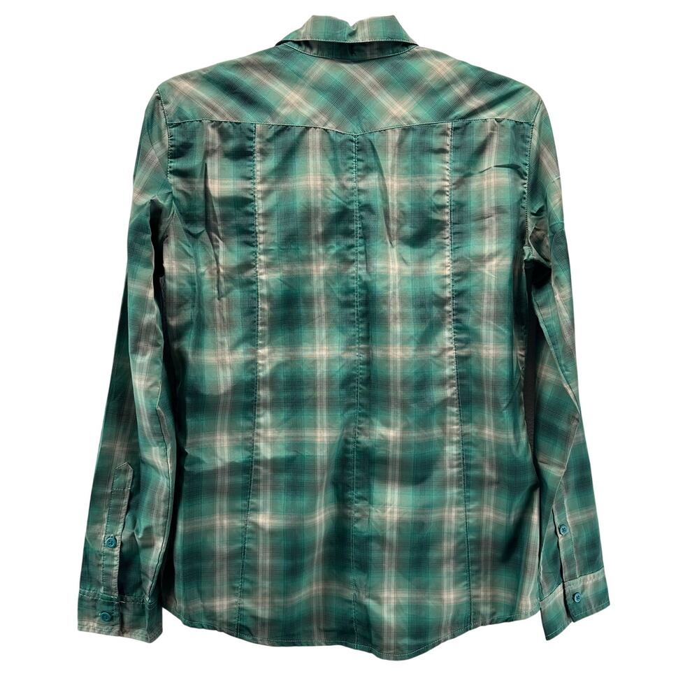 Kuhl Ionik Green Plaid Button Down Long Sleeve Shirt Small Woman's - Picture 2 of 7